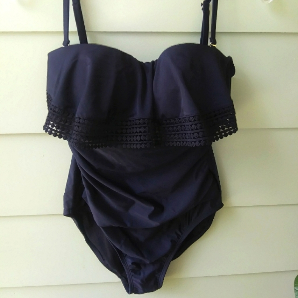 Kona Sol Womens Black One Piece Swimsuit NWOT SZ Medium